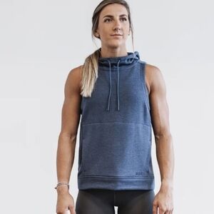 NOBULL Women's Microplush Sleeveless Hoodie Blue